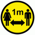 Social Distancing Floor Sticker - Social Distancing 1m Anti Slip Floor Marker Sign