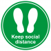 Keep social distance footprint floor sticker