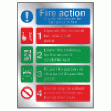 Prestige Fire Action Signs