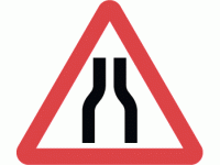 Road narrows on both sides ahead -  D...