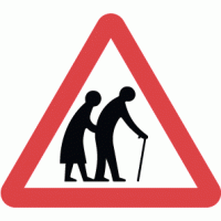 Frail elderly or disabled pedestrians likely to cross road ahead - DOT 544.2