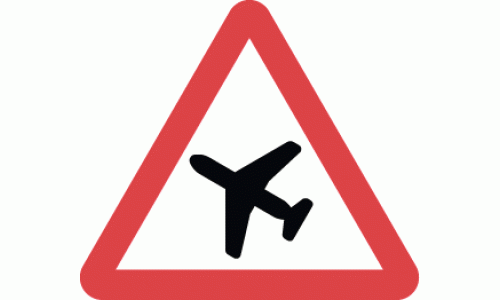 Low flying aircraft or sudden aircraft noise likely ahead - DOT 558