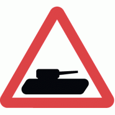 Slow moving military vehicles likely to be crossing or in road ahead - DOT 582