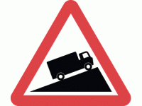 Slow moving vehicles likely on inclin...