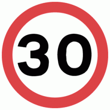 30 mph speed limit sign - DOT 670