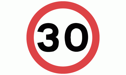 30 mph speed limit sign - DOT 670