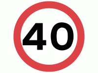 40 mph speed limit sign - DOT 670