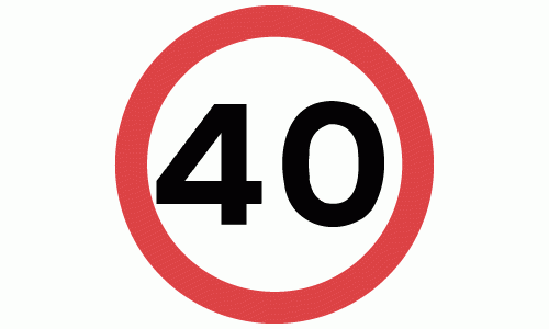 40 mph speed limit sign - DOT 670