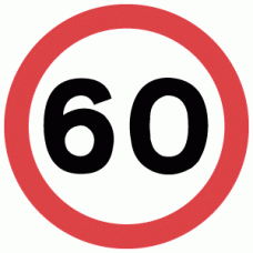 60 mph speed limit sign - DOT 670