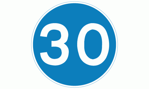 30 mph minimum speed limit sign - DOT 672