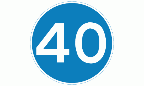 40 mph minimum speed limit sign - DOT 672