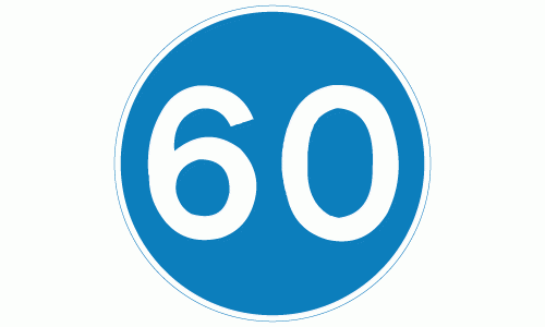 60 mph minimum speed limit sign - DOT 672