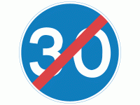 End of 30 mph minimum speed limit sig...