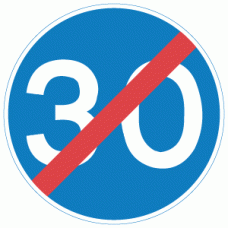 End of 30 mph minimum speed limit sign - DOT 673