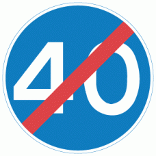 End of 40 mph minimum speed limit sign - DOT 673