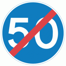 End of 50 mph minimum speed limit sign - DOT 673