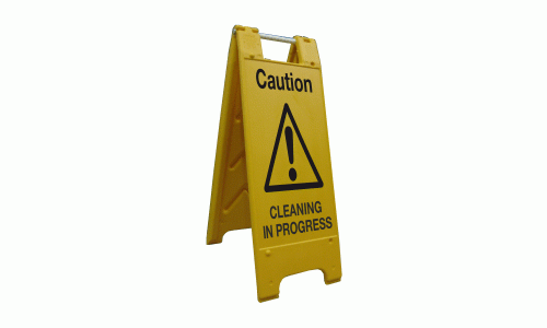 Caution cleaning in progress sign stand