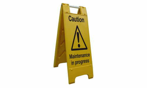 Caution maintenance in progress sign stand