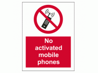 No activated mobile phones sign