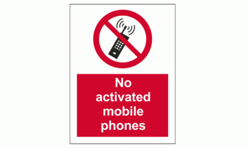 No activated mobile phones sign
