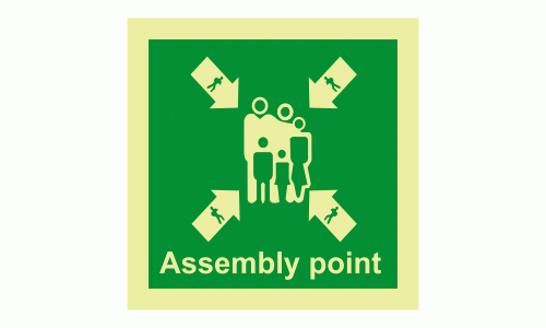 Assembly Point Photoluminescent IMO Safety Sign