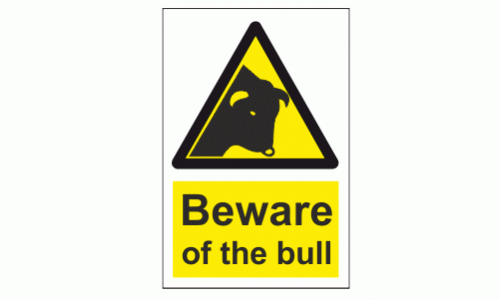 Beware Of The Bull Sign