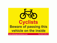 Cyclists beware of passing this vehic...