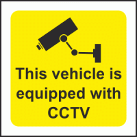 This vehicle is equipped with CCTV sign