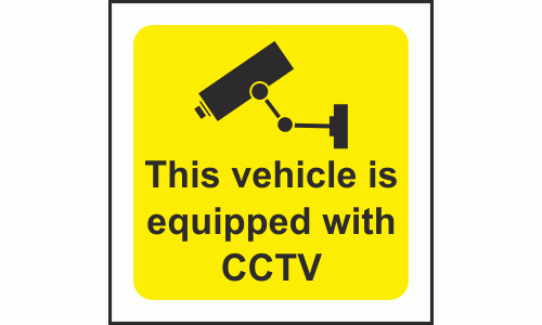This vehicle is equipped with CCTV sign