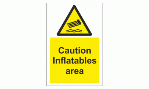 Caution Inflatables area sign