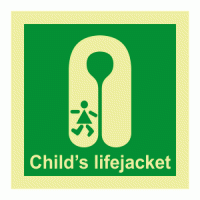 Clild's Life Jacket Photoluminescent IMO Safety Sign
