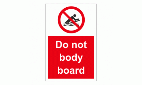 Do not body board sign