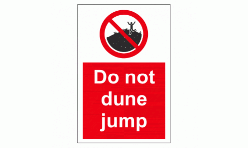 Do not dune jump sign