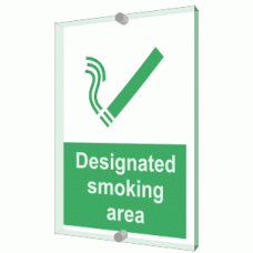 Designated Smoking Area Sign - Clearview Cast Acrylic Sign