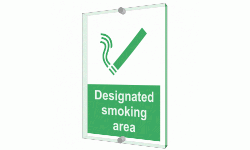 Designated Smoking Area Sign - Clearview Cast Acrylic Sign