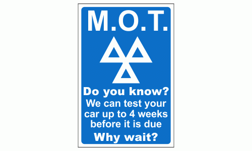 Do you know We can test your car up to 4 weeks before it is due Why wait Sign