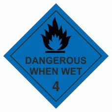 Class 4 Dangerous When Wet 4.3 - 250 labels per roll