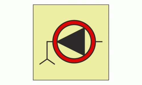 IMO - Fire Control Symbols Emergency Bilge Pump Photoluminescent Sign IMO 6022