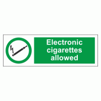 Electronic cigarettes allowed sign