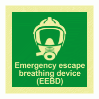 Emergency Escape Breathing Device Photoluminescent IMO Safety Sign