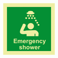 Emergency Shower Photoluminescent IMO Safety Sign