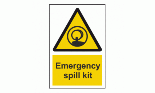 Emergency oil spill kit Safety sign 