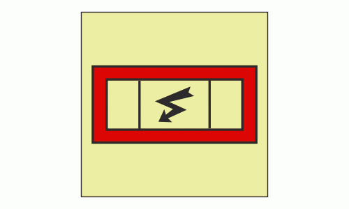IMO - Fire Control Symbols Emergency Switchboard Photoluminescent Sign IMO 6077
