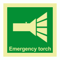 Emergency Torch Photoluminescent IMO Safety Sign