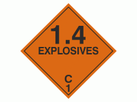 Class 1 Explosive 1.4C labels - 250 l...