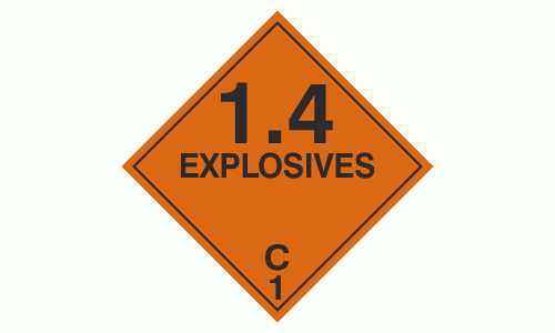 Class 1 Explosive 1.4C labels - 250 labels per roll