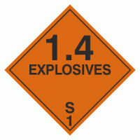 Class 1 Explosive 1.4GS labels - 250 labels per roll