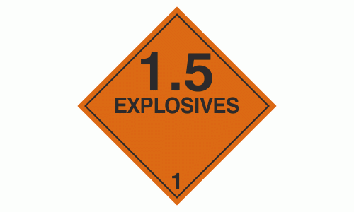 Class 1 Explosive 1.5 labels - 250 labels per roll