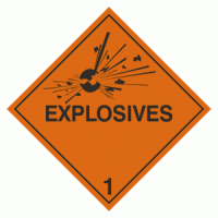 Class 1 Explosive labels - 250 labels per roll