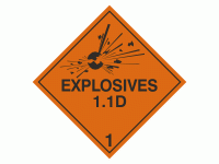 Class 1 Explosive 1.1D labels - 250 l...
